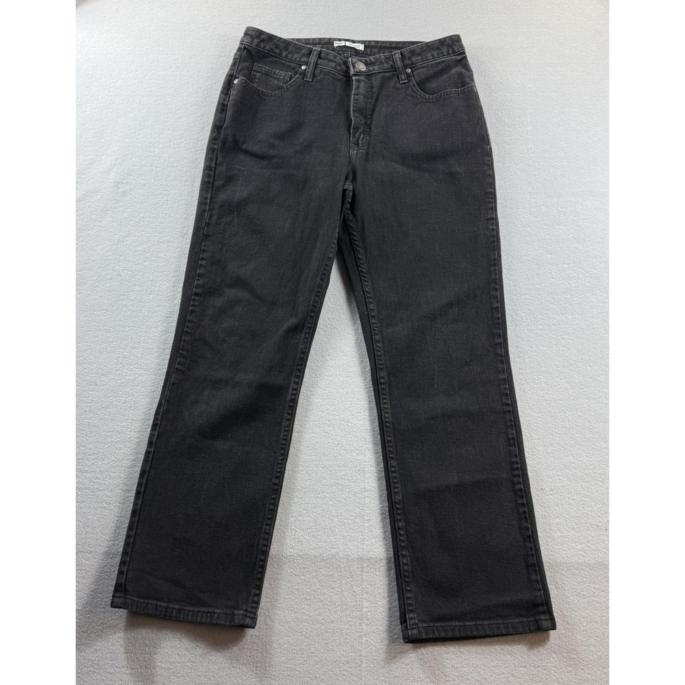 Riders‎ By Lee Jeans Womens 12P Gray Charcoal Wash Relaxed Straight 31x28 Denim